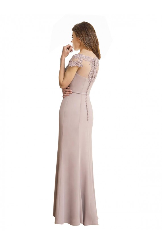 Mermaid High Neck Soft Chiffon & Lace Long Formal Dress / Bridesmaid Dress Sydney