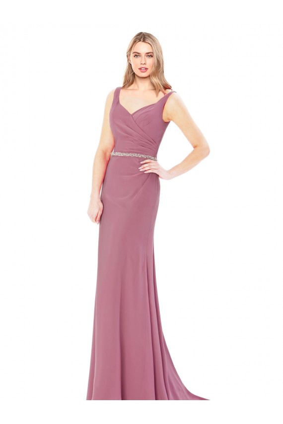 Sheath High Neck Soft Chiffon Long Prom Dress / Bridesmaid Dress Sydney