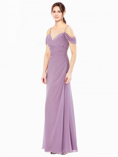 Sheath High Neck Soft Chiffon Long Bridesmaid Dress / Formal Dress Sydney
