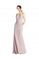 Sheath High Neck Soft Chiffon Long Bridesmaid Dress Sydney