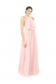 A-Line Halter Neck Soft Chiffon Long Pink Formal Dress / Bridesmaid Dress Sydney