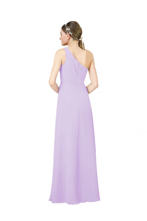 Sheath One Shoulder Soft Chiffon Long Lilac Formal Evening Gown / Bridesmaid Dress Sydney
