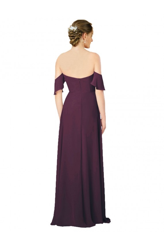 Sheath Sweetheart Soft Chiffon Long Grape Formal Dress / Bridesmaid Dress Sydney