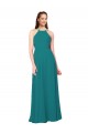 Sheath High Neck Soft Chiffon Long Hunter Bridesmaid Dress Sydney