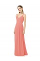 Sheath V-Neck Soft Chiffon Long Desert Rose Bridesmaid Dress Sydney