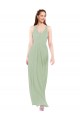 Sheath V-Neck Soft Chiffon Long Smoke Green Bridesmaid Dress Sydney