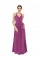 Sheath V-Neck Soft Chiffon Long Wild Berry Bridesmaid Dress Sydney