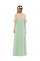 Sheath Off the Shoulder Soft Chiffon Long Sage Bridesmaid Dress Sydney