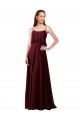 A-Line Spaghetti Straps Chiffon Long Burgundy Gold Bridesmaid Gowns Sydney