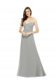 A-Line Sweetheart Chiffon Long Silver Bridesmaid Dress Sydney