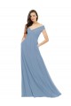 A-Line Off the Shoulder Chiffon Long Dusty Blue Bridesmaid Dress / Evening Gowns Sydney