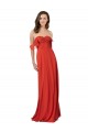 A-Line Strapless Soft Chiffon Long Red Bridesmaid Dress Sydney