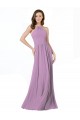 A-Line Halter Neck Soft Chiffon Long Dark Lavender Bridesmaid Dress Sydney
