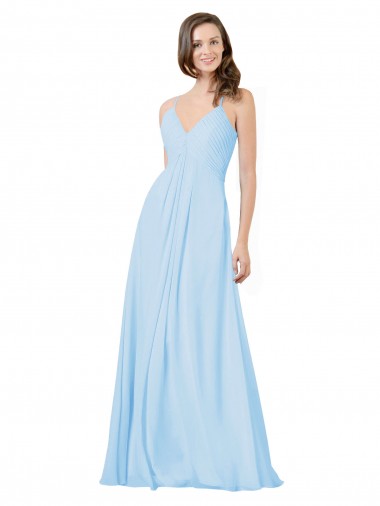 A-Line V-Neck Chiffon Long Light Sky Blue Formal Dress / Bridesmaid Dress Sydney