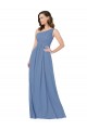 Sheath One Shoulder Soft Chiffon Long Windsor Blue Bridesmaid Dress Sydney