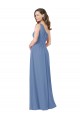 Sheath One Shoulder Soft Chiffon Long Windsor Blue Bridesmaid Dress Sydney