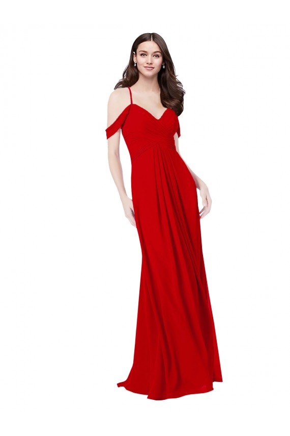 A-Line Sweetheart Soft Chiffon Long Dark Red Bridesmaid Dress Sydney