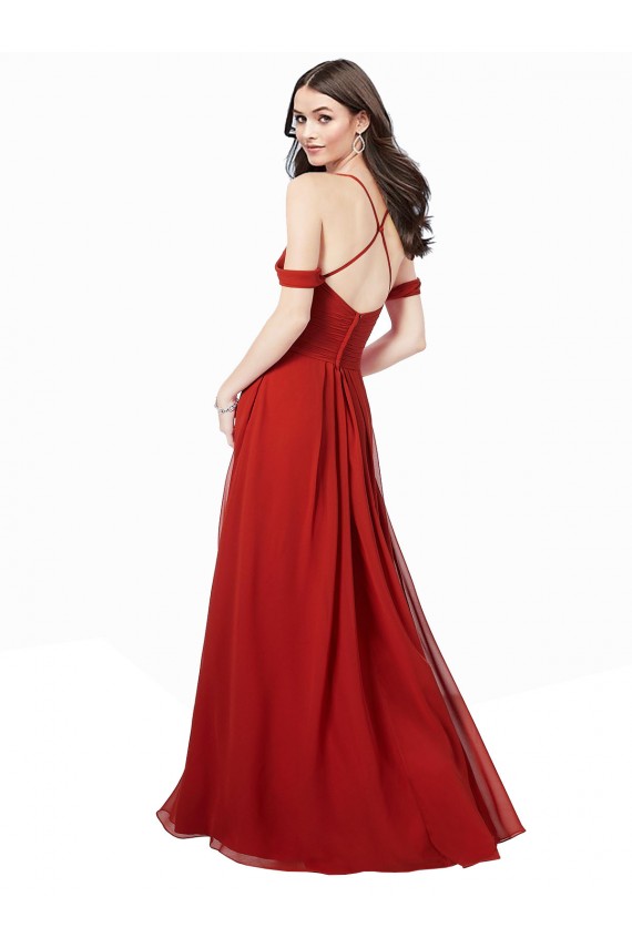 A-Line Sweetheart Soft Chiffon Long Dark Red Bridesmaid Dress Sydney