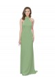 A-Line High Neck Soft Chiffon Long Seagrass Formal Dress / Bridesmaid Dress Sydney