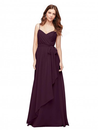 A-Line V-Neck Soft Chiffon Long Grape Bridesmaid Dress / Formal Dress Sydney