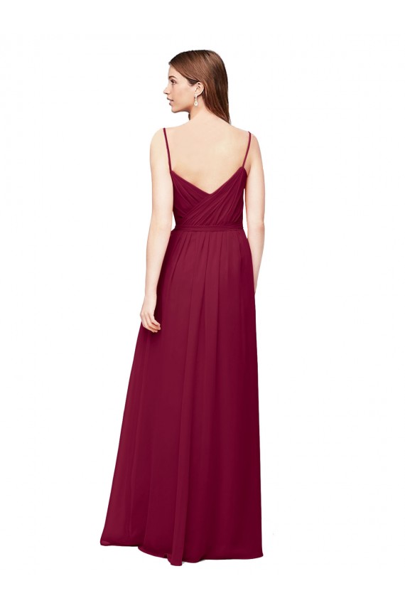 A-Line V-Neck Soft Chiffon Long Grape Bridesmaid Dress / Formal Dress Sydney