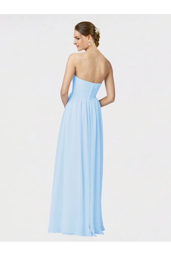 A-Line Strapless Soft Chiffon Long Light Sky Blue Formal Dress / Bridesmaid Dress Sydney