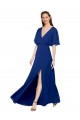 A-Line V-Neck Chiffon Long Royal Blue Bridesmaid Dress / Evening Gowns Sydney