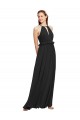 Sheath Halter Neck Soft Chiffon Long Black Bridesmaid Dress Sydney