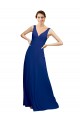A-Line V-Neck Chiffon Long Floor Length Royal Blue Bridesmaid Dress Sydney