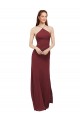 Sheath Halter Neck Soft Chiffon Long Burgundy Formal Dress / Bridesmaid Dress Sydney