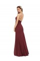 Sheath Halter Neck Soft Chiffon Long Burgundy Formal Dress / Bridesmaid Dress Sydney