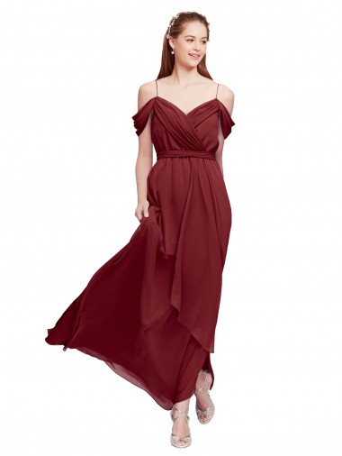 Sheath Sweetheart Soft Chiffon Long Burgundy Formal Dress / Bridesmaid Dress Sydney