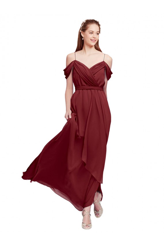 Sheath Sweetheart Soft Chiffon Long Burgundy Formal Dress / Bridesmaid Dress Sydney