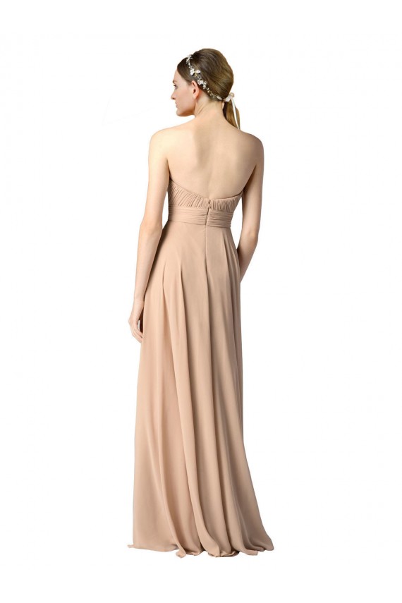 A-Line Strapless Soft Chiffon Long Dark Navy Evening Dress / Bridesmaid Dress Sydney