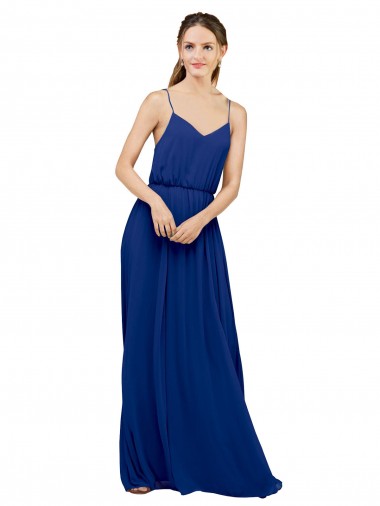 A-Line Sweetheart Chiffon Long Royal Blue Bridesmaid Dress / Evening Dress Sydney