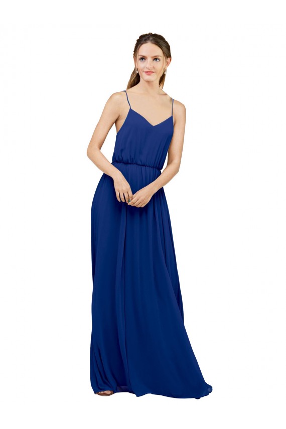 A-Line Sweetheart Chiffon Long Royal Blue Bridesmaid Dress / Evening Dress Sydney