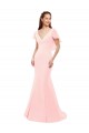 Mermaid V-Neck Soft Chiffon Long Pink Bridesmaid Dress Sydney