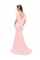 Mermaid V-Neck Soft Chiffon Long Pink Bridesmaid Dress Sydney