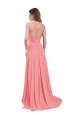 A-Line Halter Neck Chiffon Long Watermelon Bridesmaid Dress / Evening Dress Sydney