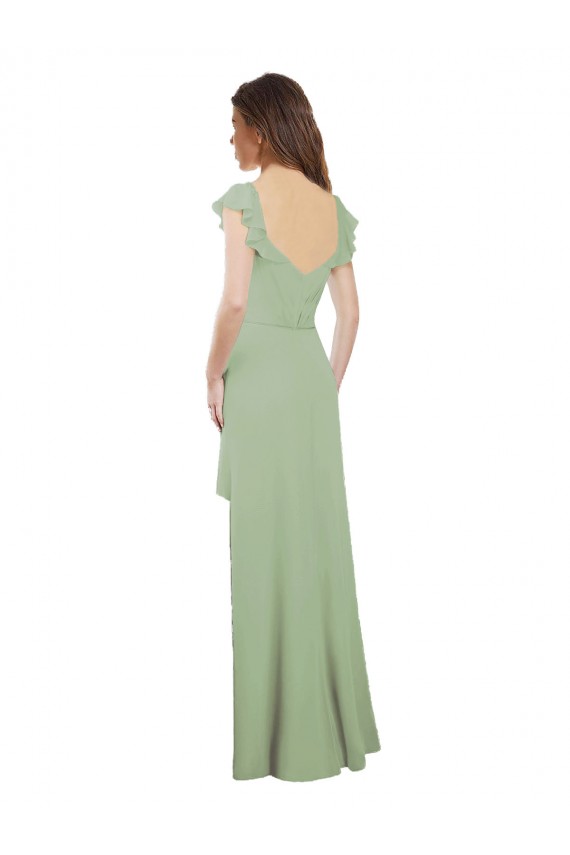 A-Line Sweetheart Soft Chiffon Long Smoke Green Bridesmaid Dress / Formal Dress Sydney