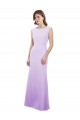 Column Round Neck Soft Chiffon Long Lilac Bridesmaid Dress Sydney