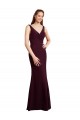 Mermaid V-Neck Soft Chiffon Long Burgundy Gold Bridesmaid Dress Sydney