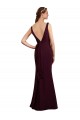 Mermaid V-Neck Soft Chiffon Long Burgundy Gold Bridesmaid Dress Sydney