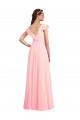 A-Line V-Neck Chiffon Long Pink Bridesmaid Dress / Evening Gowns Sydney