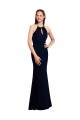 Mermaid Halter Neck Soft Chiffon Long Dark Navy Bridesmaid Dress Sydney