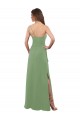 A-Line One Shoulder Soft Chiffon Long Seagrass Bridesmaid Dress Sydney