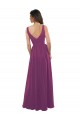 A-Line V-Neck Soft Chiffon Long Wild Berry Bridesmaid Dress Sydney