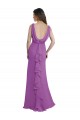 A-Line V-Neck Soft Chiffon Long Dahlia Bridesmaid Dress Sydney