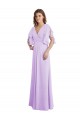 A-Line V-Neck Soft Chiffon Long Lilac Bridesmaid Dress Sydney