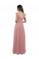 A-Line V-Neck Soft Chiffon Long Dusty Pink Bridesmaid Dress Sydney